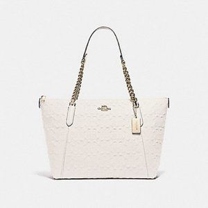 NWT COACH SIGNATURE LG AVA CHAIN SATCHEL CHALK